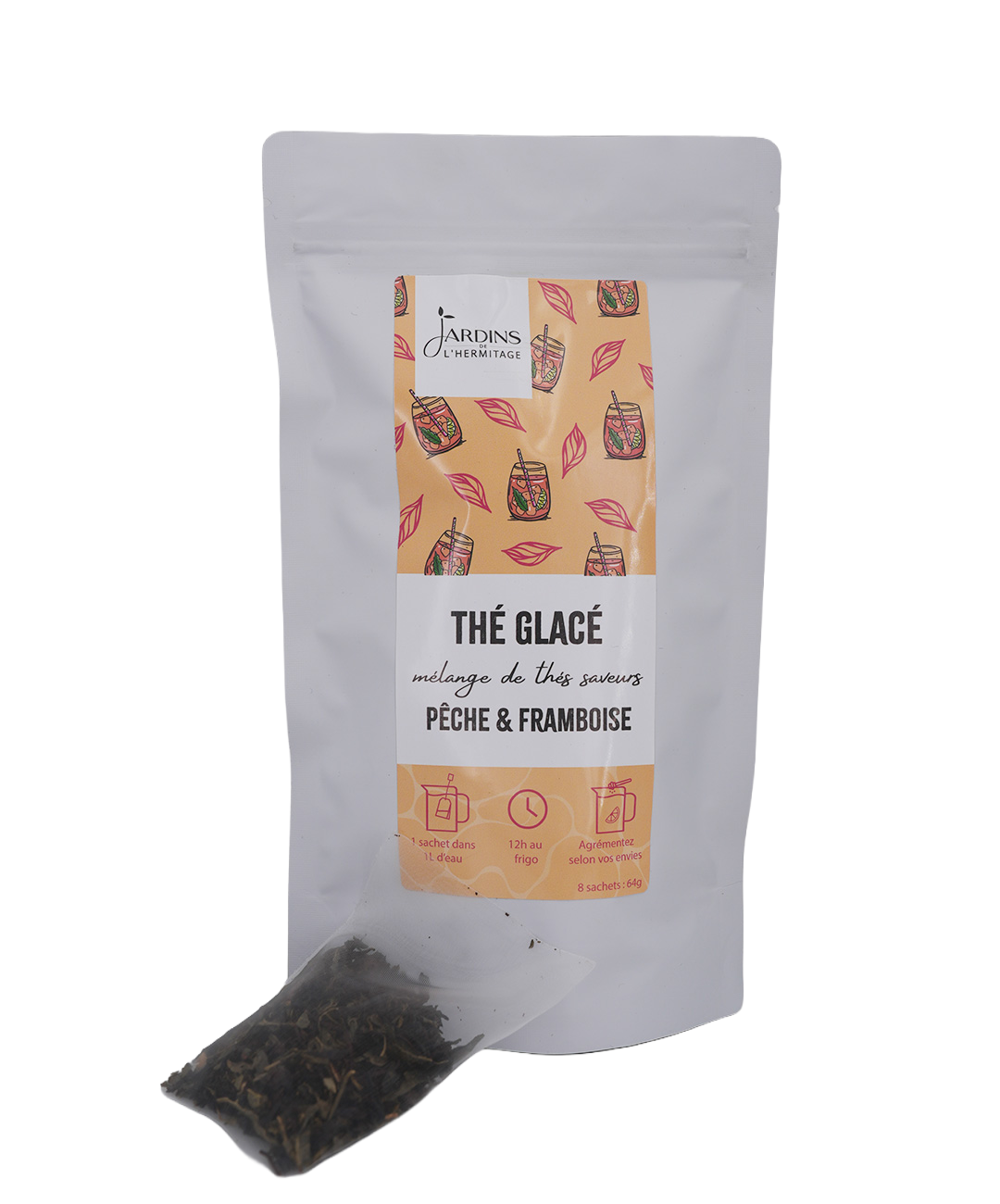 Thé glacé bio Pêche & framboise - Sachets pré-dosés 8 x1 litre