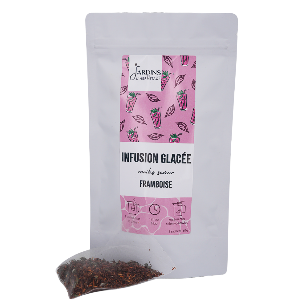 Infusion glacée : Rooibos framboise - Sachets pré-dosés 8 x 1Litre